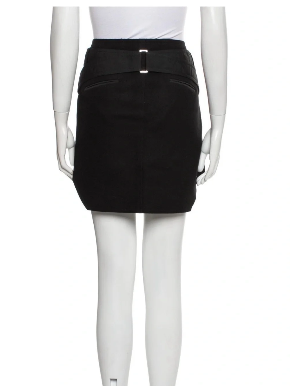 Alexander Wang Black Asymmetric Mini Skirt with Zip Detail